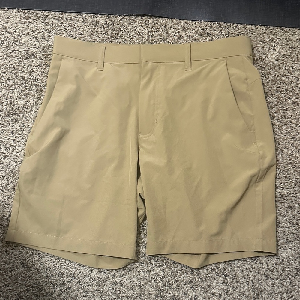 Fabletics Men's Beige Flat Front Shorts